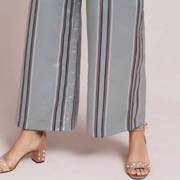 NWT Hermant & Nandita Mint Striped Wide Leg Pant Sz M - Picture 2 of 16